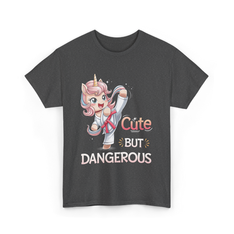 Cute But Dangerous Karate Unicorn T-Shirt - Dark Heather