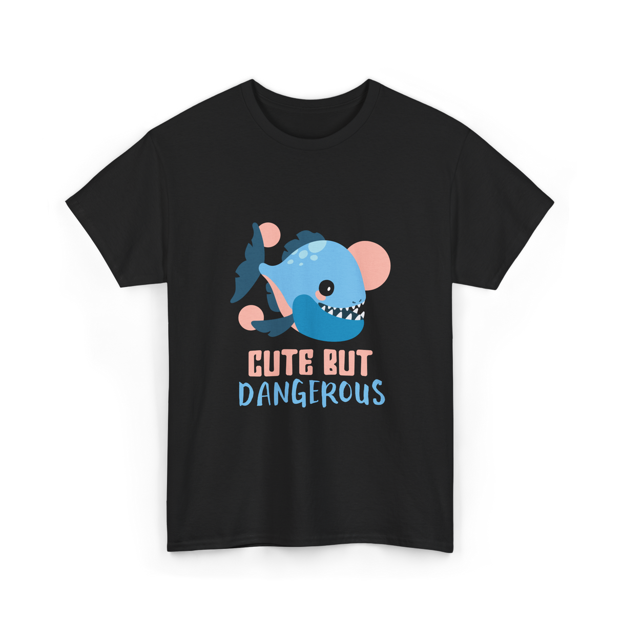 Cute But Dangerous Piranha Fish T-Shirt - Black