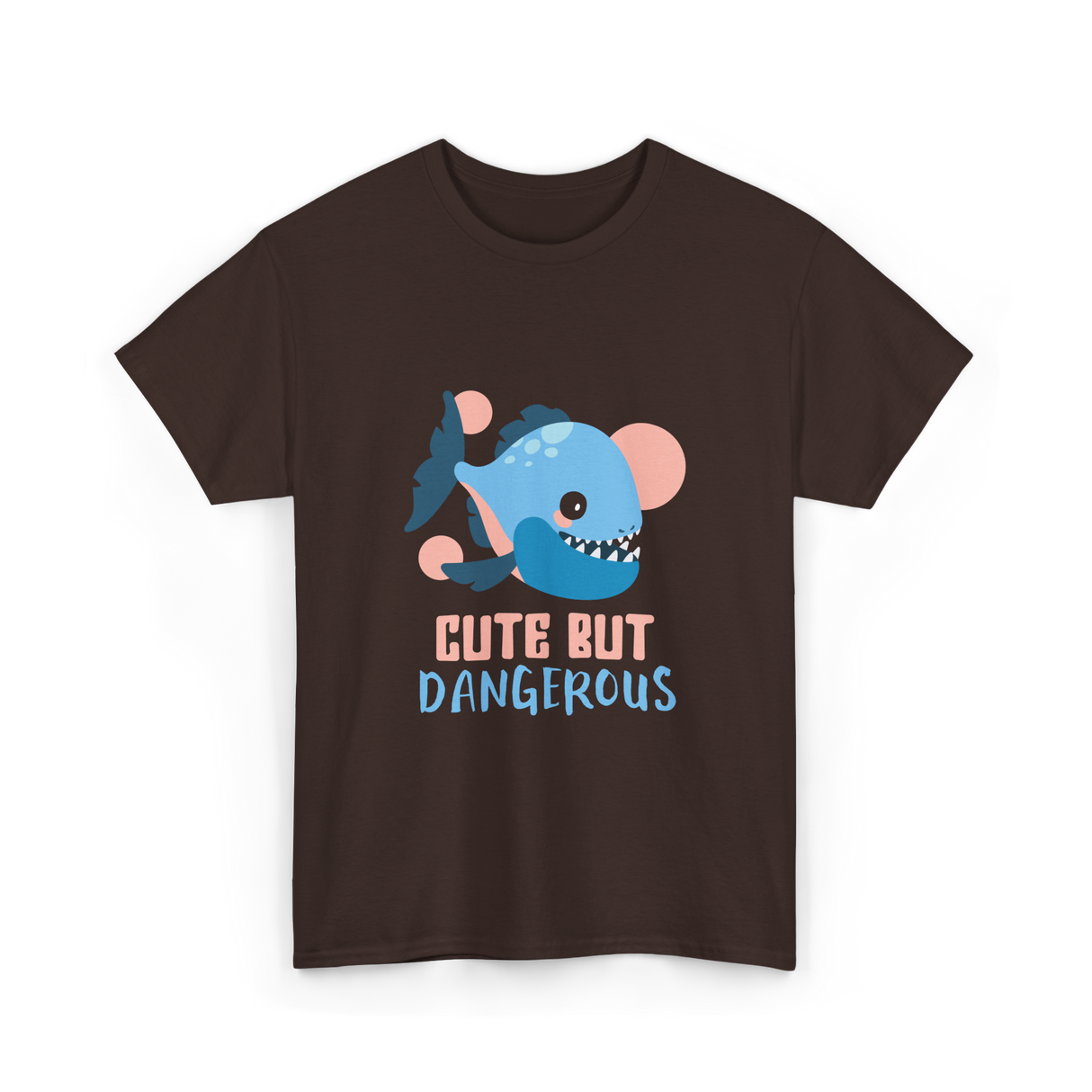 Cute But Dangerous Piranha Fish T-Shirt - Dark Chocolate