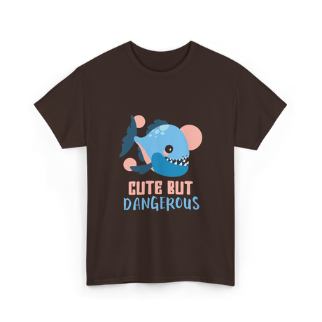 Cute But Dangerous Piranha Fish T-Shirt - Dark Chocolate