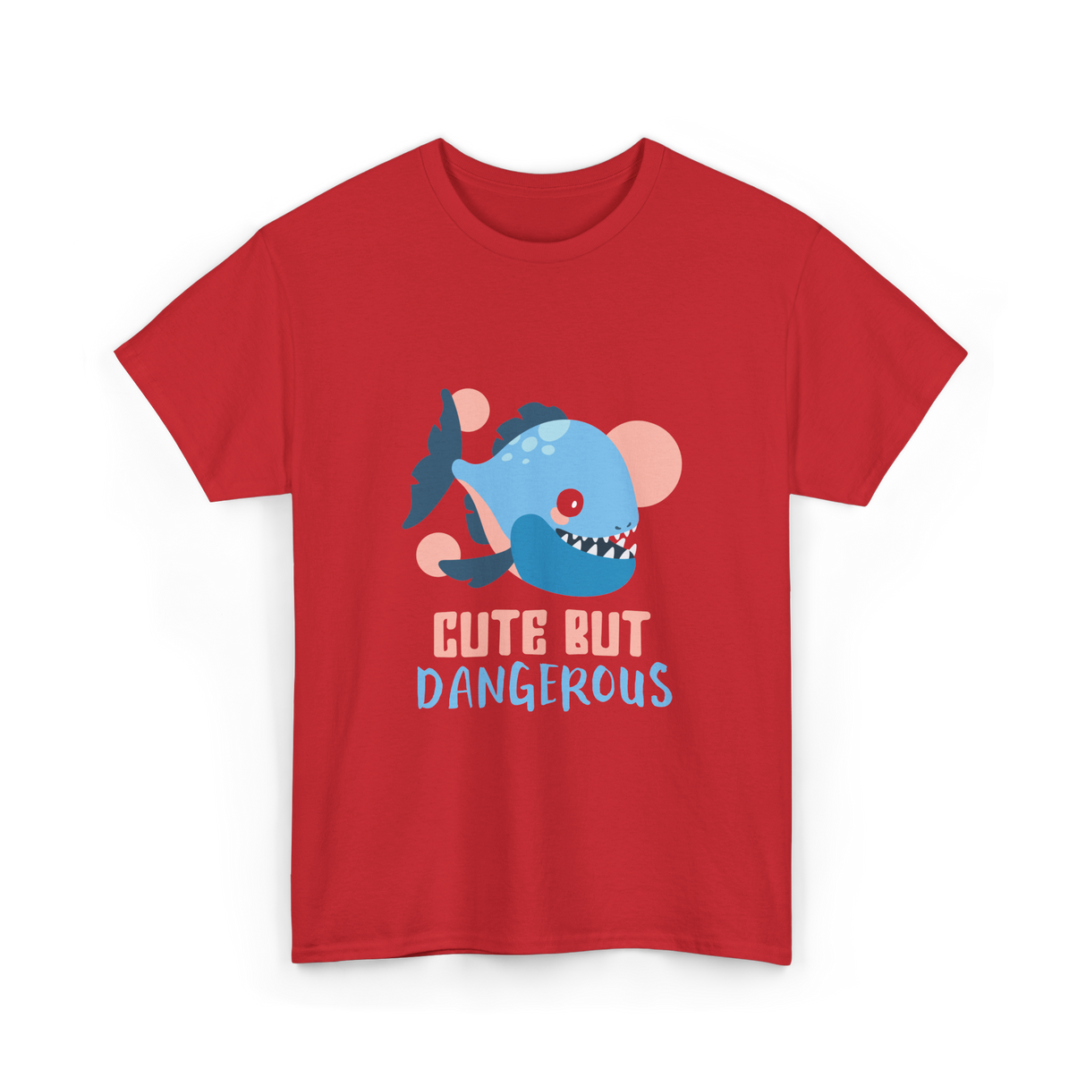 Cute But Dangerous Piranha Fish T-Shirt - Red