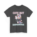 Cute But Dangerous Unicorn Karate T-Shirt - Dark Heather