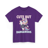 Cute But Dangerous Unicorn Karate T-Shirt - Purple