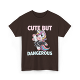 Cute But Dangerous Unicorn Karate T-Shirt - Dark Chocolate