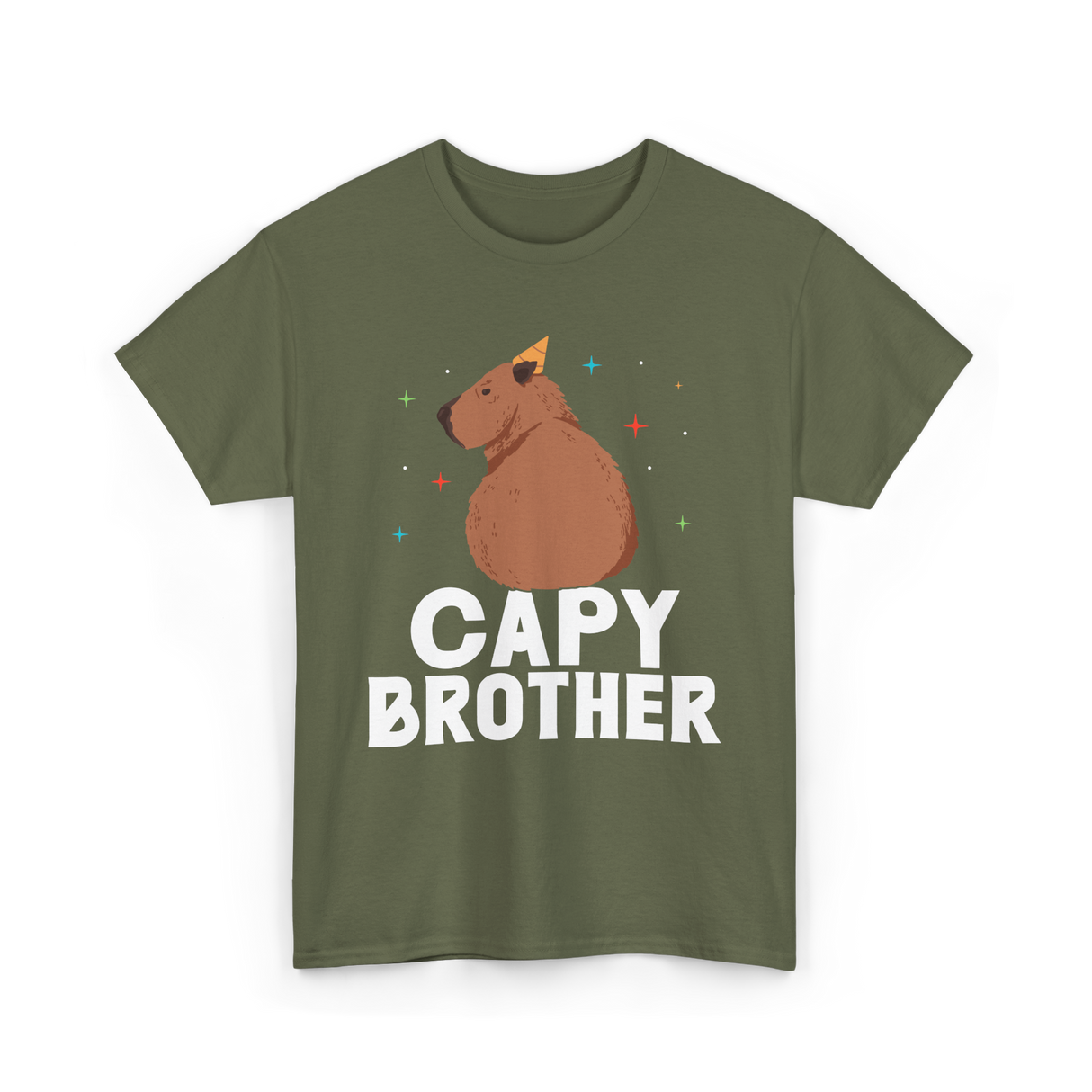 Cute Capybara Animal Capybaras T-Shirt - Military Green