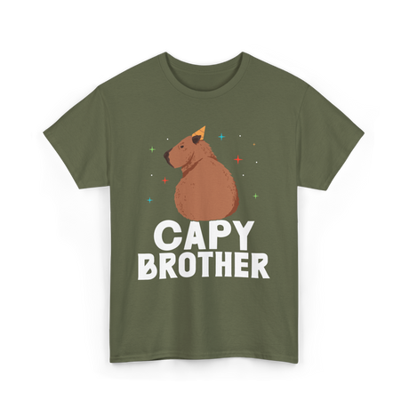 Cute Capybara Animal Capybaras T-Shirt - Military Green