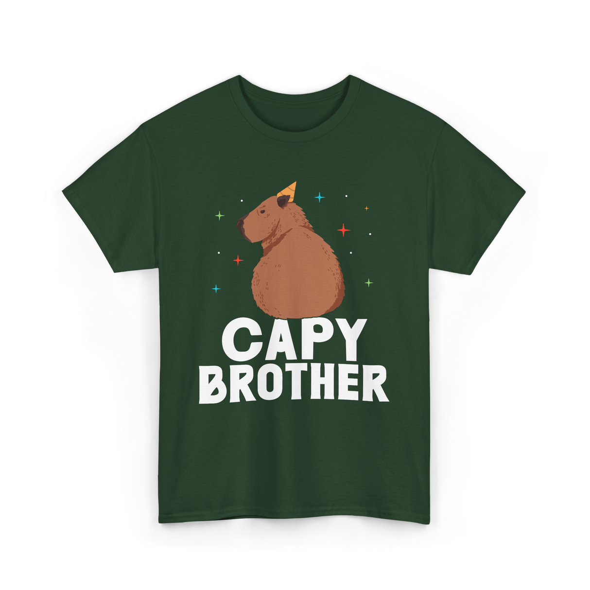 Cute Capybara Animal Capybaras T-Shirt - Forest Green