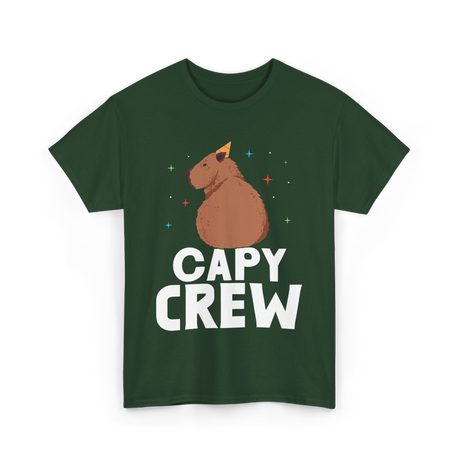 Cute Capybara Capybaras Animal T-Shirt - Forest Green