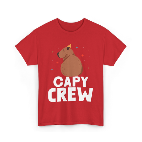 Cute Capybara Capybaras Animal T-Shirt - Red