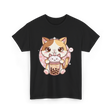 Cute Cat Bubble Tea Cat Kawaii T-Shirt - Black