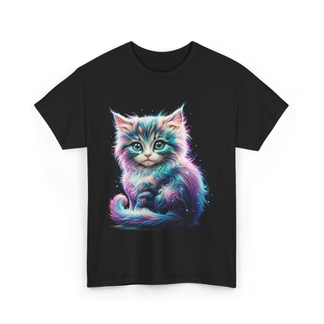 Cute Cat Galaxy Cat T-Shirt - Black