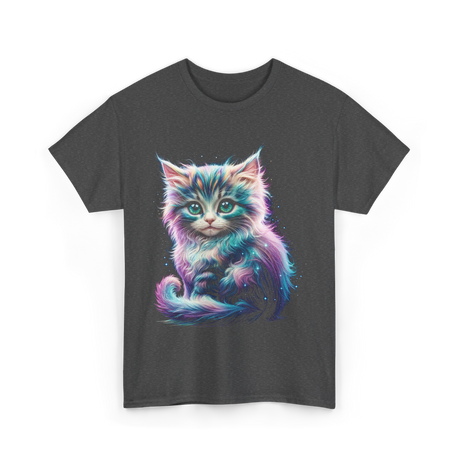 Cute Cat Galaxy Cat T-Shirt - Dark Heather