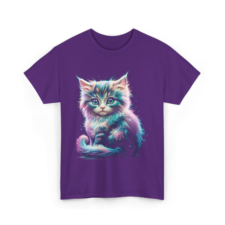 Cute Cat Galaxy Cat T-Shirt - Purple