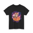 Cute Cat Pizza Space Cat T-Shirt - Black