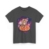 Cute Cat Pizza Space Cat T-Shirt - Dark Heather