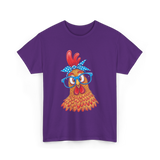 Cute Chicken with Glasses Chicken T-Shirt - Purple