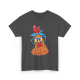 Cute Chicken with Glasses Chicken T-Shirt - Dark Heather