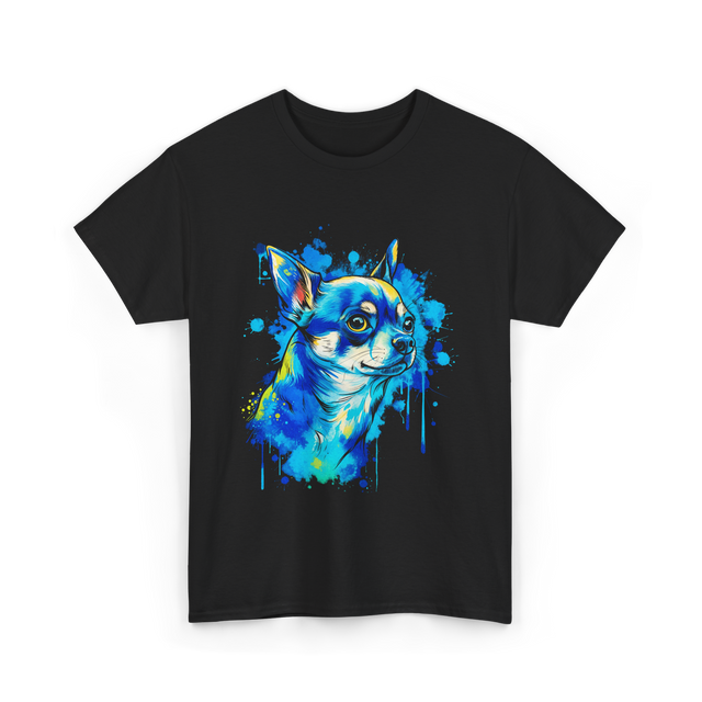 Cute Chihuahua Watercolor Dog T-Shirt - Black