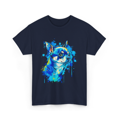 Cute Chihuahua Watercolor Dog T-Shirt - Navy