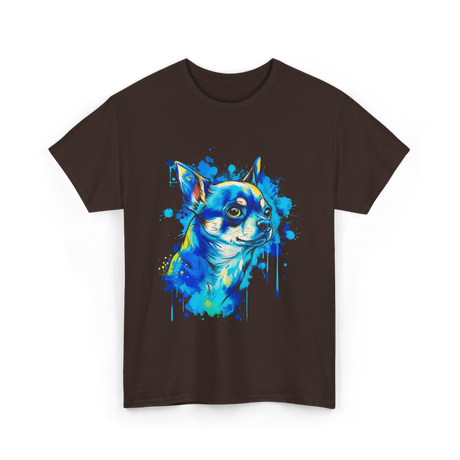 Cute Chihuahua Watercolor Dog T-Shirt - Dark Chocolate