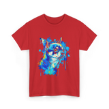 Cute Chihuahua Watercolor Dog T-Shirt - Red