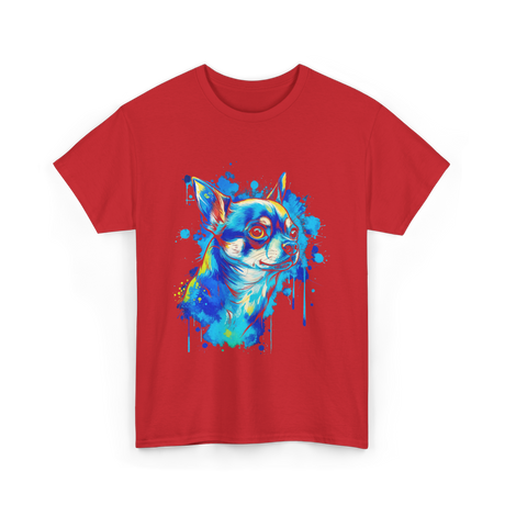 Cute Chihuahua Watercolor Dog T-Shirt - Red