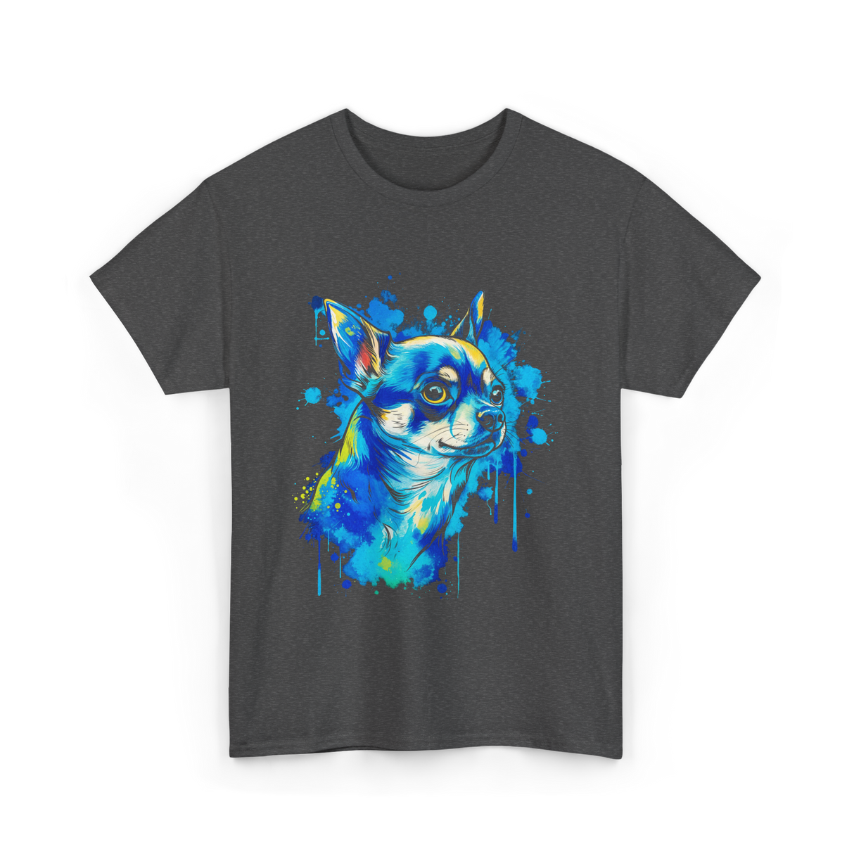 Cute Chihuahua Watercolor Dog T-Shirt - Dark Heather