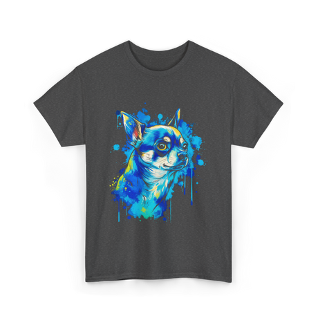 Cute Chihuahua Watercolor Dog T-Shirt - Dark Heather