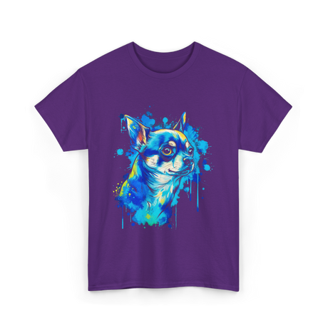 Cute Chihuahua Watercolor Dog T-Shirt - Purple