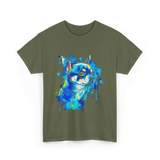 Cute Chihuahua Watercolor Dog T-Shirt - Military Green