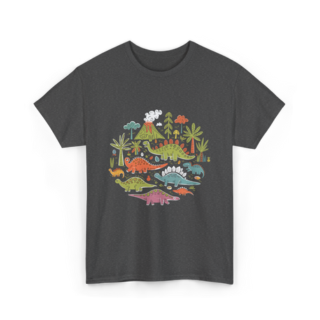 Cute Dinosaurs Dino Collection T-Shirt - Dark Heather