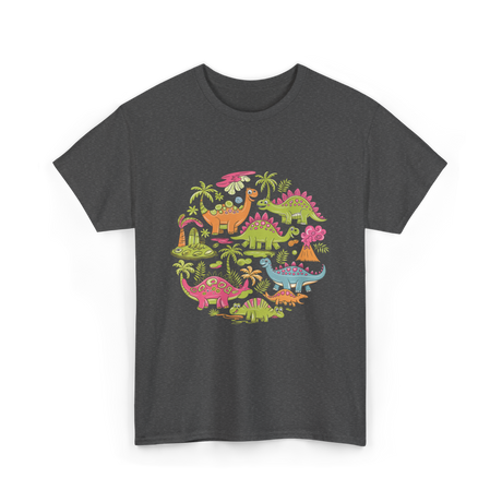 Cute Dinosaurs Dino Collection T-Shirt - Dark Heather