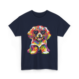 Cute Dog Wearing Glasses Dog T-Shirt - Navy