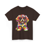 Cute Dog Wearing Glasses Dog T-Shirt - Dark Chocolate