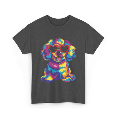 Cute Dog Wearing Glasses Dog T-Shirt - Dark Heather