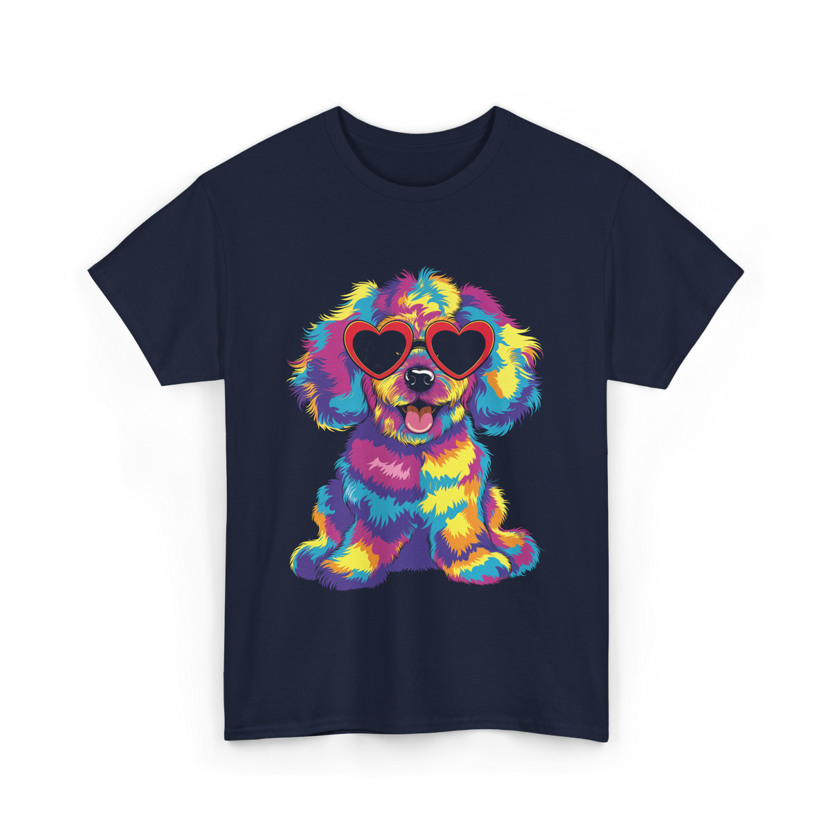 Cute Dog Wearing Glasses Dog T-Shirt - Navy