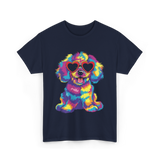 Cute Dog Wearing Glasses Dog T-Shirt - Navy