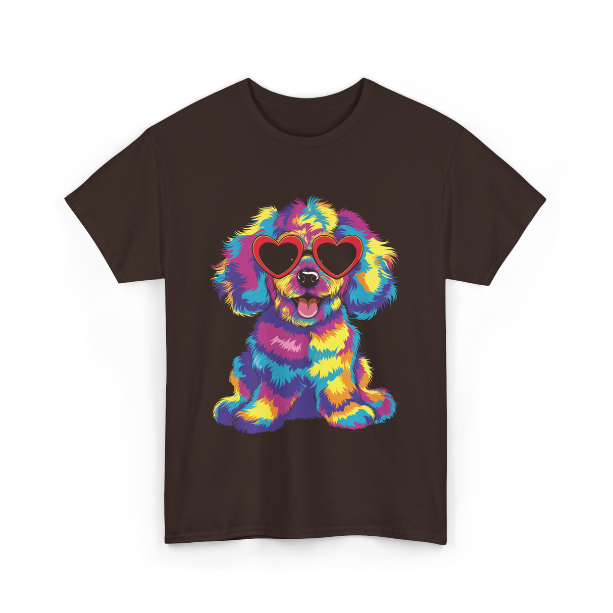 Cute Dog Wearing Glasses Dog T-Shirt - Dark Chocolate