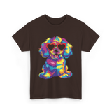 Cute Dog Wearing Glasses Dog T-Shirt - Dark Chocolate