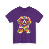 Cute Dog Wearing Glasses Dog T-Shirt - Purple