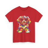 Cute Dog Wearing Glasses Dog T-Shirt - Red