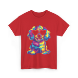 Cute Dog Wearing Glasses Dog T-Shirt - Red