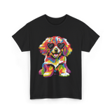 Cute Dog Wearing Glasses Dog T-Shirt - Black