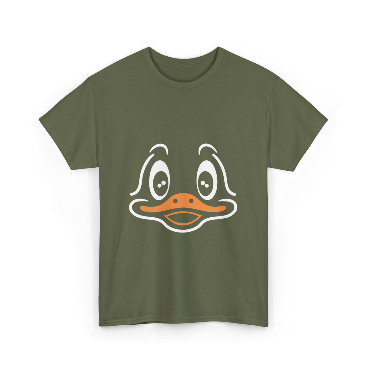 Cute Duck Face Costume T-Shirt - Military Green