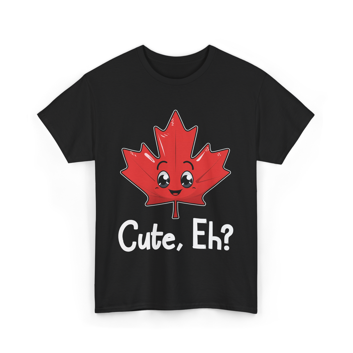 Cute Eh Canada Flag Maple Leaf T-Shirt - Black