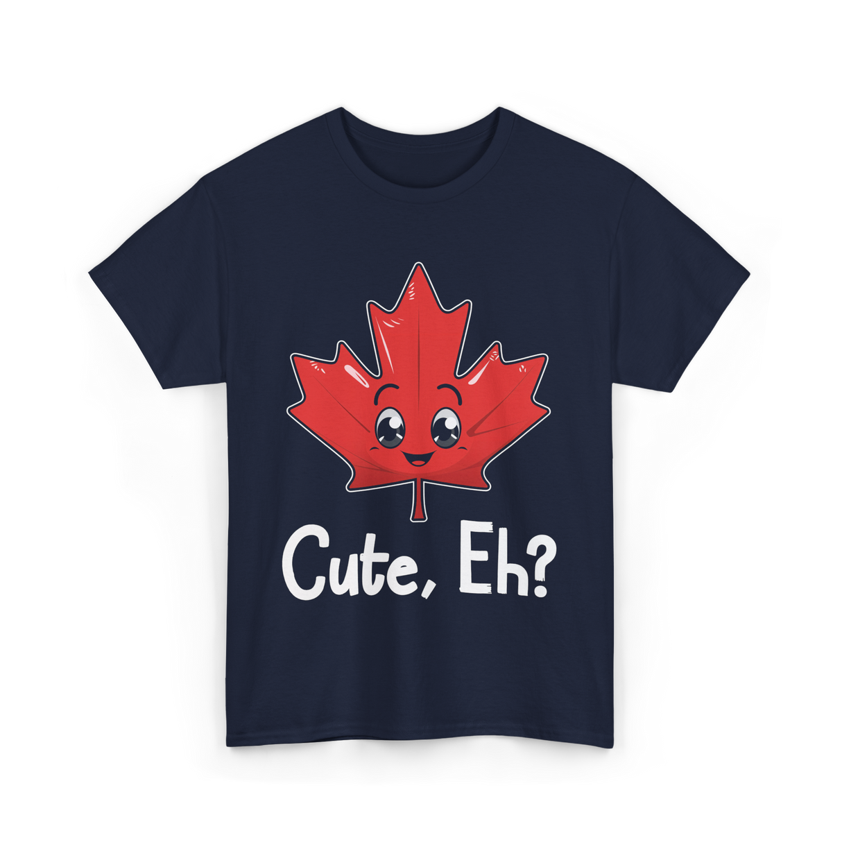 Cute Eh Canada Flag Maple Leaf T-Shirt - Navy