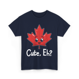 Cute Eh Canada Flag Maple Leaf T-Shirt - Navy