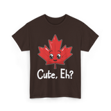 Cute Eh Canada Flag Maple Leaf T-Shirt - Dark Chocolate