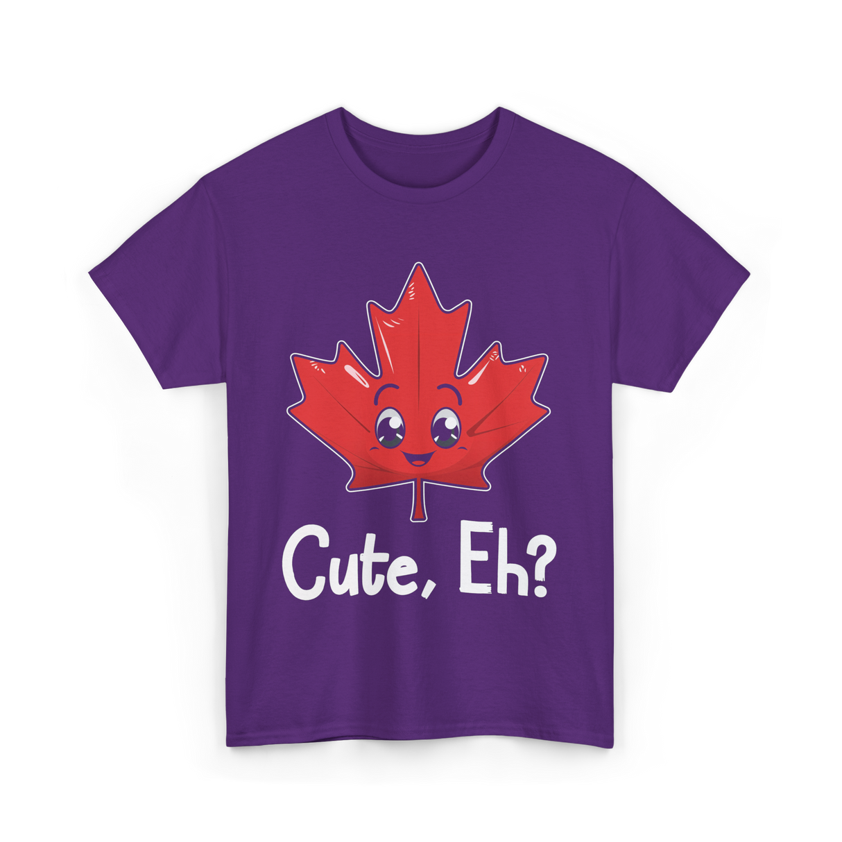 Cute Eh Canada Flag Maple Leaf T-Shirt - Purple