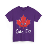 Cute Eh Canada Flag Maple Leaf T-Shirt - Purple